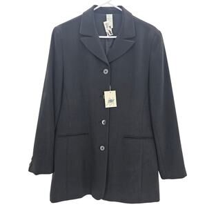 New Man Collection Womans size 10 Long Line Blazer 4 Button Sport Coat Black NEW
